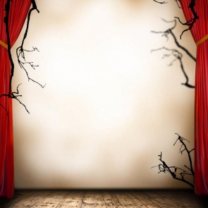 Photography Background Red Curtain Large Stage Branches Backdrops