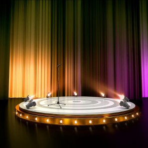 Photography Background Round Large Stage Brown Curtain Microphone Backdrops