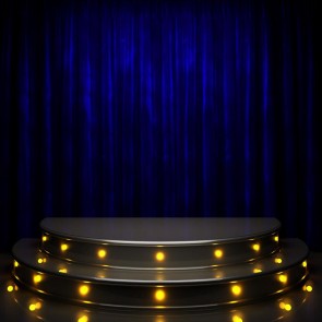 Dark Blue Curtain Semicircle Large Stage Photography Background Backdrops