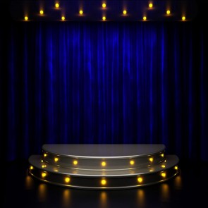 Semicircle Large Stage Photography Background Dark Blue Curtain Backdrops