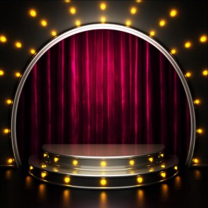 Semicircle Large Stage Photography Background Wine Red Curtain Backdrops