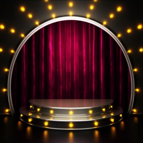 Semicircle Large Stage Photography Background Wine Red Curtain Backdrops