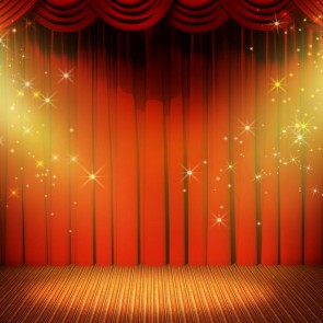 Golden Starlight Photography Backdrops Red Curtain Large Stage Background