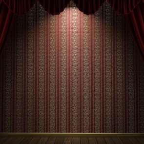 European Texture Red Curtain Photography Backdrops Large Stage Background