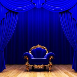 Dark Blue Curtain Photography Backdrops Large Stage Sofa Background