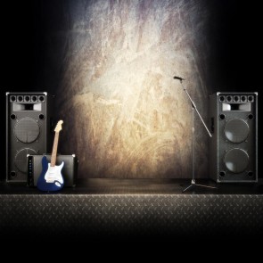 Audio Guitar Photography Backdrops Large Stage Black Background