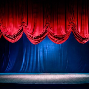 Red Curtain Photography Background Large Stage Dark Blue Backdrops