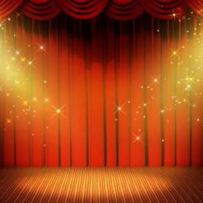 Yellow Starlight Photography Background Red Curtain Large Stage Backdrops