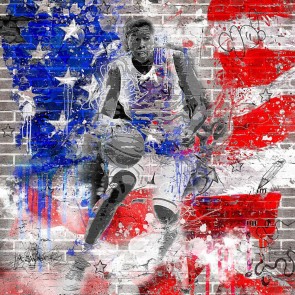 Graffiti Photography Background Basketball Stars Brick Wall Backdrops