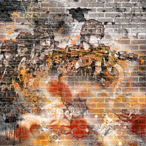 War Graffiti Photography Background Soldiers Brick Wall Backdrops