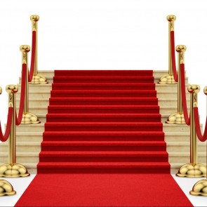 Red Carpet Golden Guardrail Photography Background Stile Backdrops