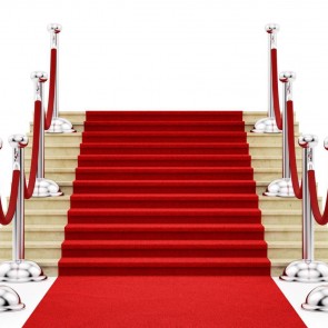 Photography Backdrops Stairs Silver Guardrail Red Carpet Background