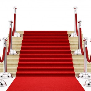 Photography Backdrops Stairs Silver Guardrail Red Carpet Background