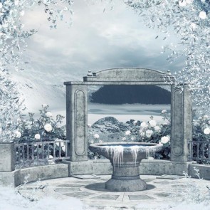 Architecture Photography Background Snow Pond Balcony Backdrops For Photo Studio
