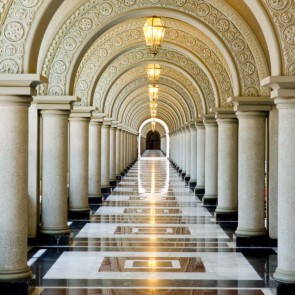 Architecture Photography Background Stone Pillars Arched Door Corridor Backdrops
