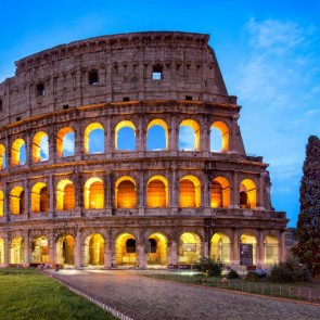 Photography Backdrops Colosseum Lawn Blue Sky Architecture Background