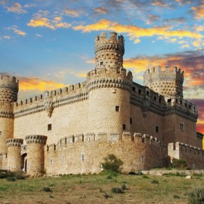 Manzanares Castle In The Sunset Photography Backdrops Architecture Background