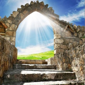 Ancient Ruins Photography Backdrops Architecture Arched Stone Door Background
