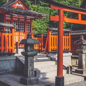 Photography Background Japan Temple Red Architecture Backdrops For Photo Studio