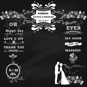 Custom Photography Backdrops Wedding Party Chalkboards Get Married Background