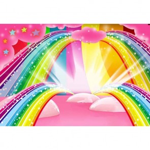 Cartoon Photography Backdrops Rainbow Pink Background For Children