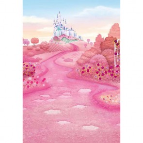 Cartoon Photography Backdrops Pink Manor Castle Background For Children