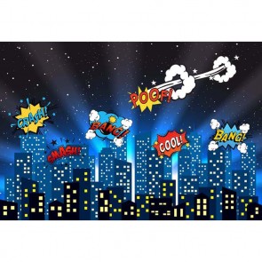Cartoon Photography Backdrops Lively City Background For Children
