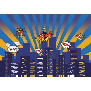 Cartoon Photography Backdrops Fireworks City Background For Children