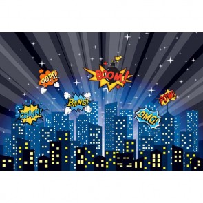 Cartoon Photography Backdrops Bustling City Background For Children