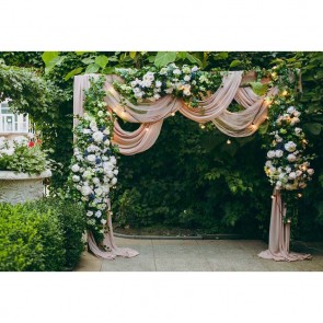 Wedding Photography Backdrops Outdoor Flower Door Green Plants Background For Party