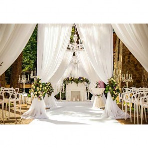 Wedding Photography Backdrops White Chair Curtain Fireplace Closet Background