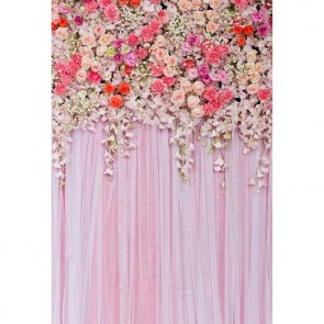 Wedding Photography Backdrops Flower Wall Pink Curtain Background For Photo Studio