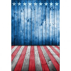 Wood Floor Photography Backdrops White Stars Blue Wood Wall Background For Photo Studio