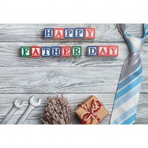 Father's Day Photography Backdrops Tie Horizontal White Wood Wall Background