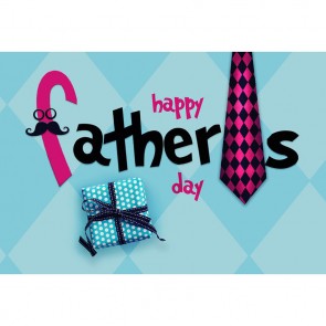 Father's Day Photography Backdrops Purple Tie Blue Gift Box Background