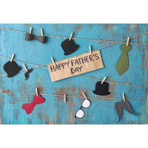 Father's Day Photography Backdrops Bow Hat Blue Background For Photo Studio
