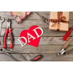 Father's Day Photography Backdrops Tweezers Gift Box Wood Wall Background