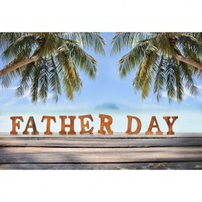 Father's Day Photography Backdrops Coconut Trees Wood Floor Background