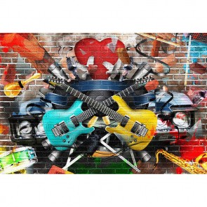 Graffiti Photography Backdrops Guitar Background Film For Photo Studio