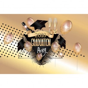 Custom Photography Backdrops Graduation Champagne Balloon Background For Party