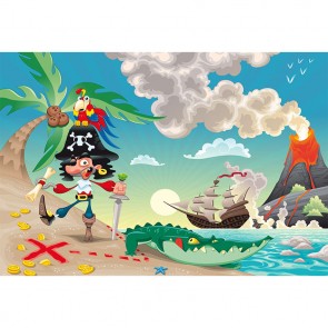 Cartoon Photography Backdrops Pirate Captain Background For Children