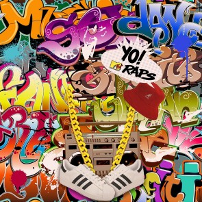 Graffiti Photography Backdrops Hip Hop Band Background For Photo Studio