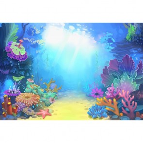 Cartoon Photography Backdrops Undersea Coral Reef Background For Children