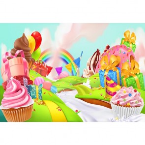 Cartoon Photography Backdrops Dessert Cake Gift Box Background For Children