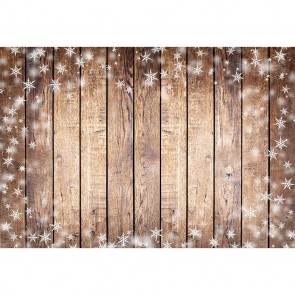 Wood Floor Photography Backdrops White Snowflake Brown Wood Wall Background For Photo Studio