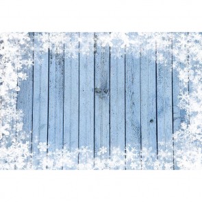 Wood Floor Photography Backdrops White Snowflake Blue Wood Wall Background For Photo Studio