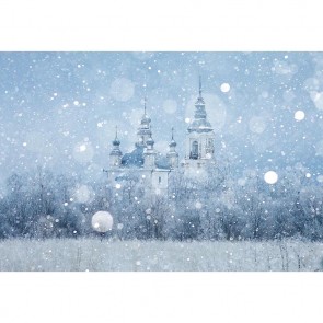 Cartoon Photography Backdrops Castle In The Snow Background For Children