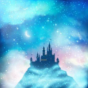 Cartoon Photography Backdrops Castle Night Mountain Background For Children