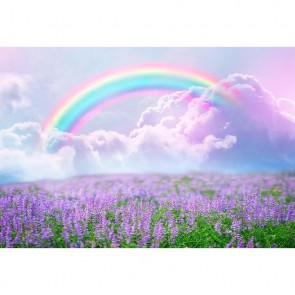 Cartoon Photography Backdrops Rainbow Lavender Background For Children