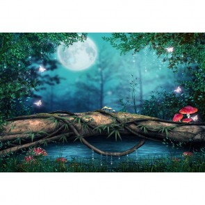 Cartoon Photography Backdrops Jungle Night Monolithic Bridge Background For Children